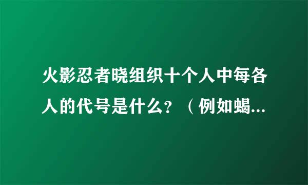 火影忍者晓组织十个人中每各人的代号是什么？（例如蝎的代号是赤砂之蝎）他们每个人戒指戴在哪个手指上？