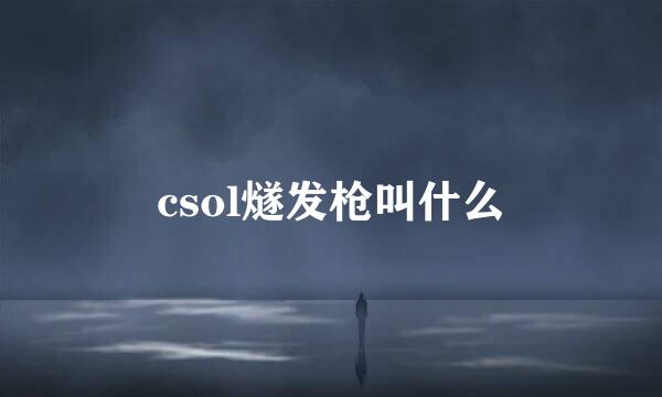 csol燧发枪叫什么