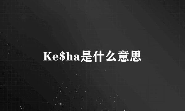 Ke$ha是什么意思