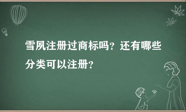 雪夙注册过商标吗？还有哪些分类可以注册？