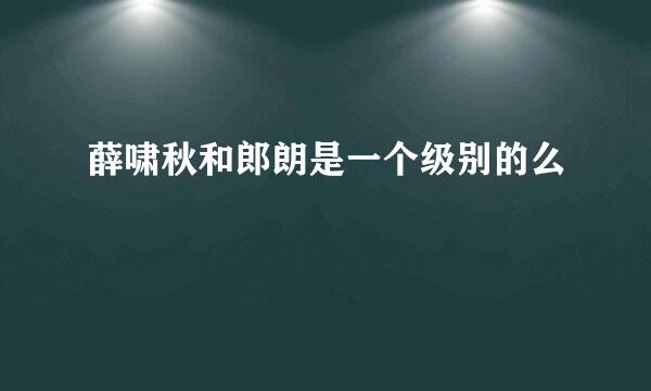 薛啸秋和郎朗是一个级别的么