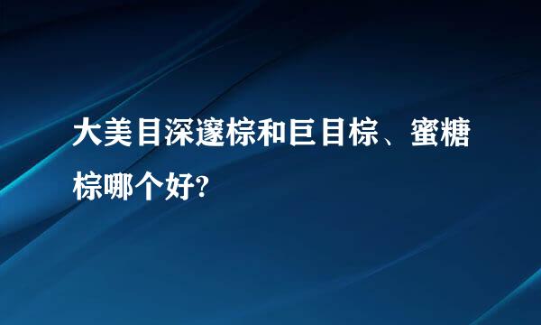 大美目深邃棕和巨目棕、蜜糖棕哪个好?