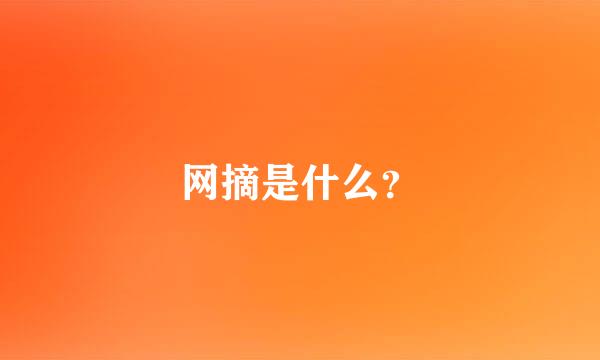 网摘是什么？