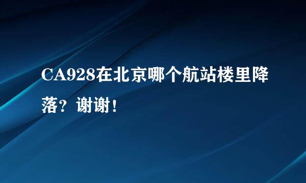 CA928在北京哪个航站楼里降落？谢谢！