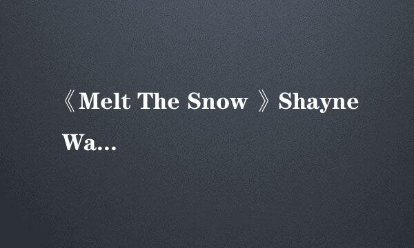 《Melt The Snow 》Shayne Ward  中文歌词