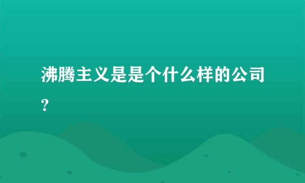 沸腾主义是是个什么样的公司?