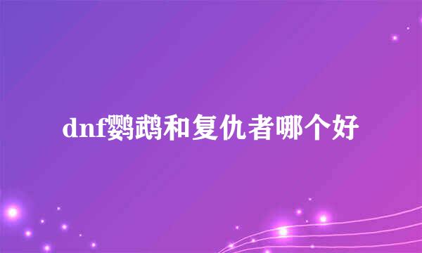 dnf鹦鹉和复仇者哪个好