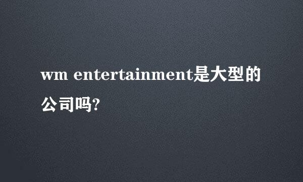 wm entertainment是大型的公司吗?