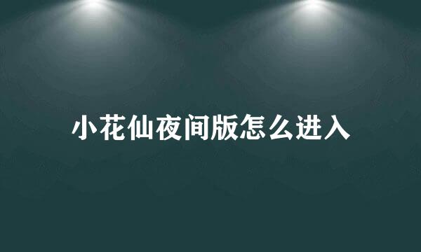 小花仙夜间版怎么进入