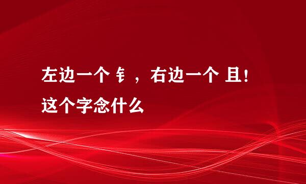 左边一个 钅，右边一个 且！这个字念什么