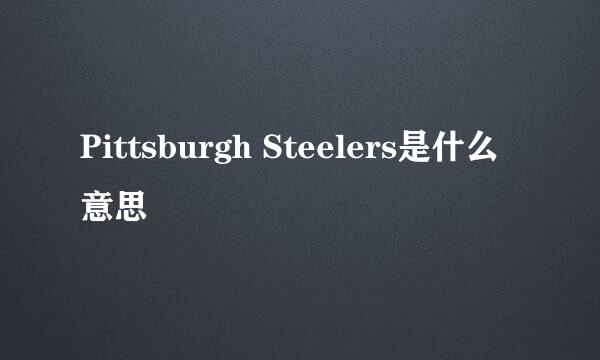 Pittsburgh Steelers是什么意思