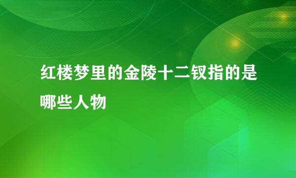 红楼梦里的金陵十二钗指的是哪些人物