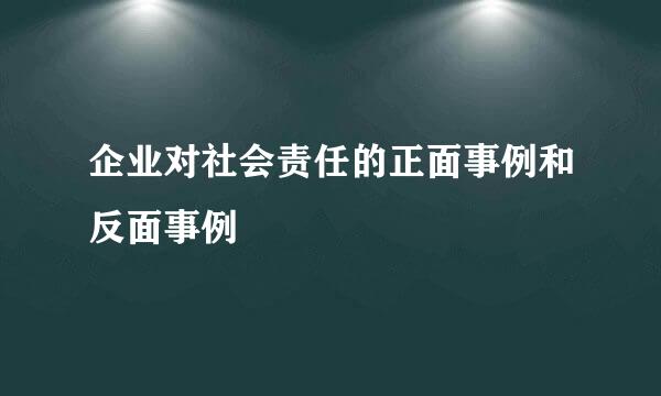 企业对社会责任的正面事例和反面事例