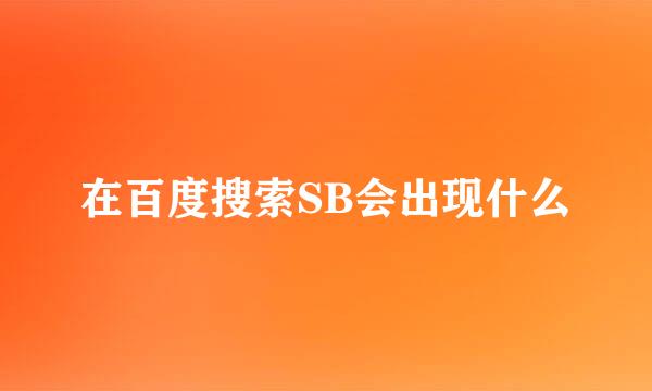 在百度搜索SB会出现什么