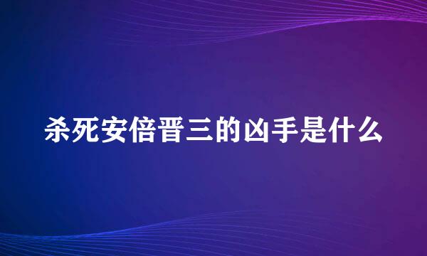 杀死安倍晋三的凶手是什么