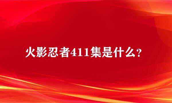 火影忍者411集是什么？