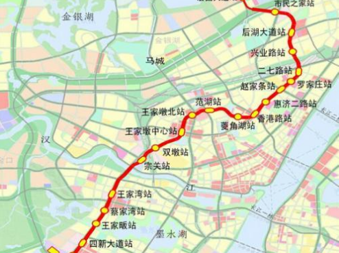 武汉地铁3号线地铁站点线路图