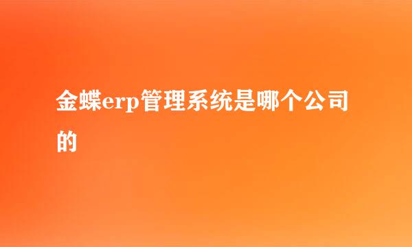 金蝶erp管理系统是哪个公司的