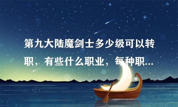 第九大陆魔剑士多少级可以转职，有些什么职业，每种职业有什么不同，在团队中的位置如何