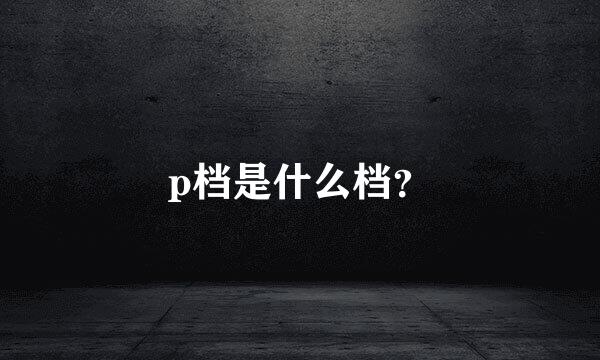 p档是什么档？