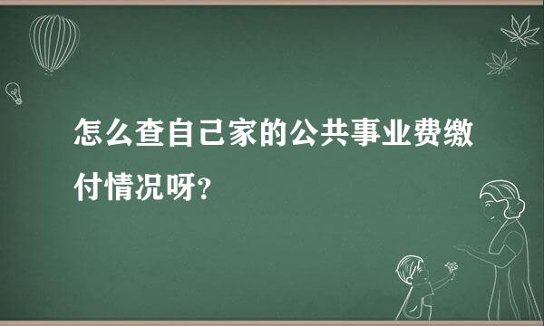 怎么查自己家的公共事业费缴付情况呀？