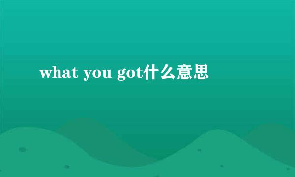 what you got什么意思