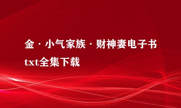 金·小气家族·财神妻电子书txt全集下载