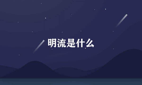 明流是什么