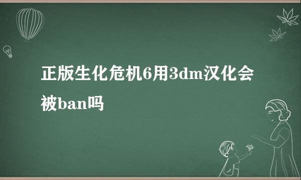 正版生化危机6用3dm汉化会被ban吗