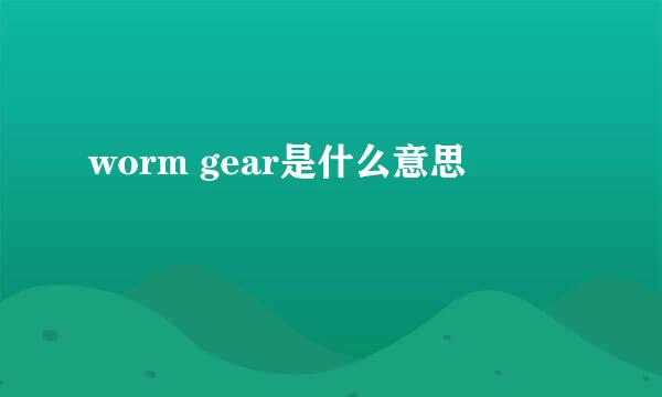 worm gear是什么意思