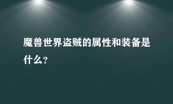 魔兽世界盗贼的属性和装备是什么？