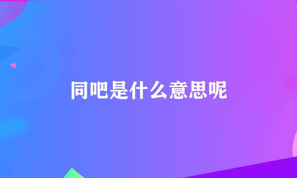 同吧是什么意思呢