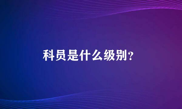 科员是什么级别？