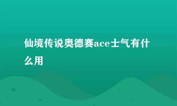 仙境传说奥德赛ace士气有什么用