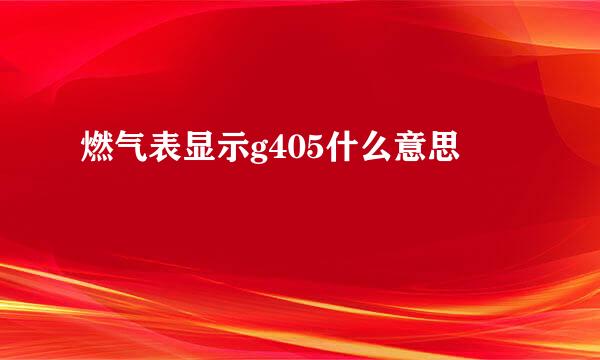 燃气表显示g405什么意思