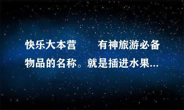 快乐大本营囧囧有神旅游必备物品的名称。就是插进水果，按下去就可以喷出水果汁的那一个热心解答下吧