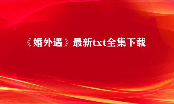 《婚外遇》最新txt全集下载