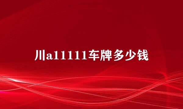 川a11111车牌多少钱