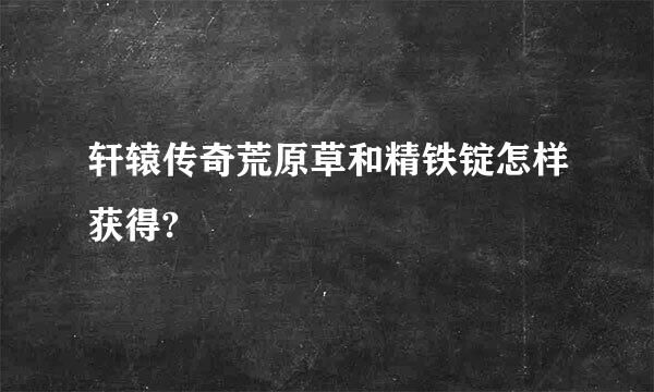 轩辕传奇荒原草和精铁锭怎样获得?