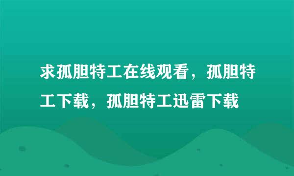 求孤胆特工在线观看，孤胆特工下载，孤胆特工迅雷下载