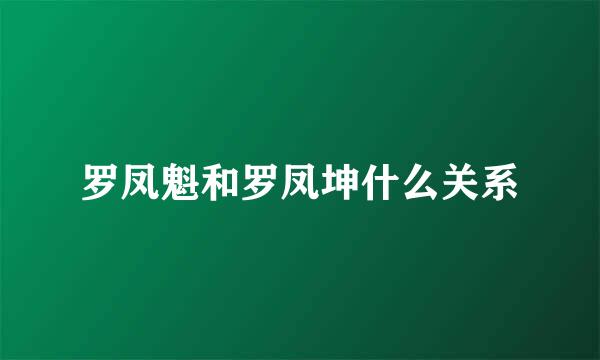 罗凤魁和罗凤坤什么关系