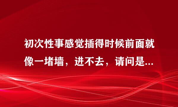 初次性事感觉插得时候前面就像一堵墙，进不去，请问是怎么回事？