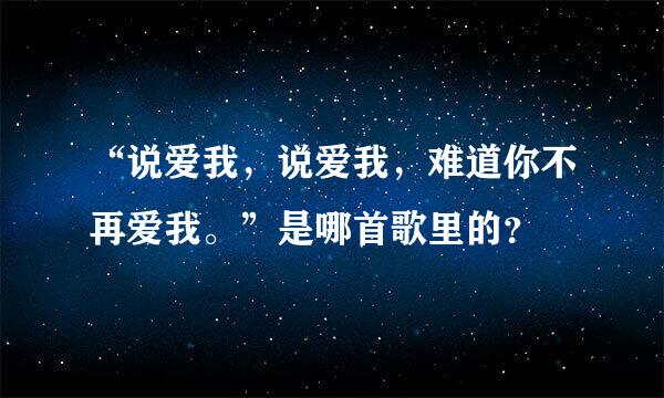 “说爱我，说爱我，难道你不再爱我。”是哪首歌里的？