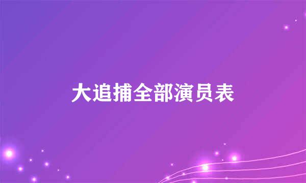 大追捕全部演员表