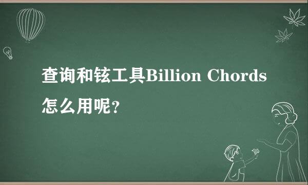 查询和铉工具Billion Chords 怎么用呢？