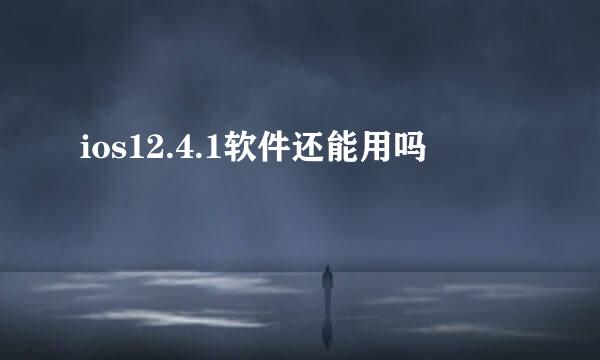 ios12.4.1软件还能用吗