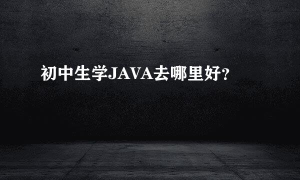 初中生学JAVA去哪里好？