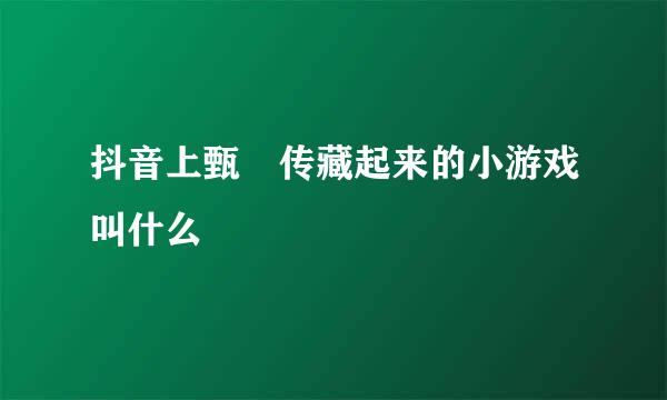 抖音上甄嬛传藏起来的小游戏叫什么