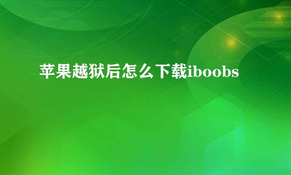 苹果越狱后怎么下载iboobs