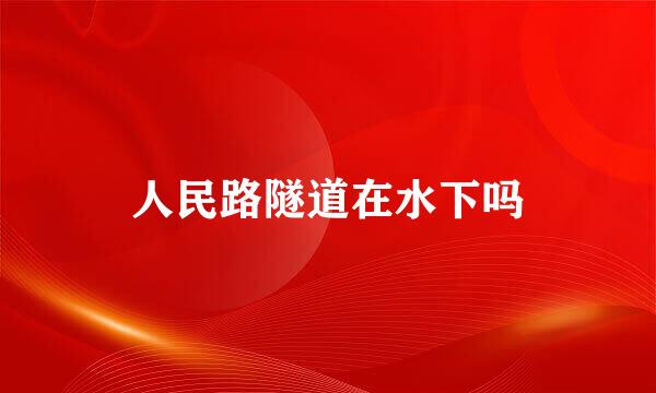 人民路隧道在水下吗